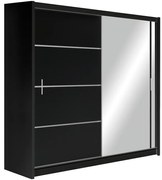 Skriňa Vista 203 čierna / zrkadlo