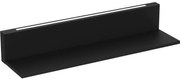 Nástenná polica s LED osvetlením SHELF 10x60 cm čierna