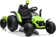 LEAN CARS Batériový traktor s prívesom HZB-200 zelený