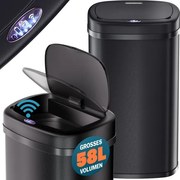 Bezdotykový Jumbo odpadkový kôš 58l čierna USB kábel zdarma