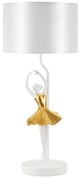 Stolová lampa s textilným tienidlom v bielo-zlatej farbe (výška 64 cm) Dancer – Mauro Ferretti
