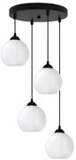 Závesné svietidlo Costa, 4x biele sklenené tienidlo, b, o