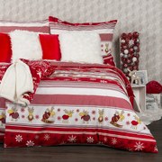 4Home Vianočné bavlnené obliečky Sobíky, 140 x 220 cm, 70 x 90 cm
