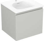 Mexen Orio, kúpeľňová skrinka 50 cm s umývadlom Vela, 1 zásuvka, šedá matná/biela matná, 91A10-05047-1-BF62-W23M01