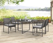 Záhradný jedálenský set 4+1 BestBerg BBGF-1011 / sivá