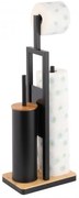 Erga Madryt, držiak toaletného papiera s WC kefou a zásobníkom, hnedá-čierna matná, ERG-YKA-P.MADRYT-BLK