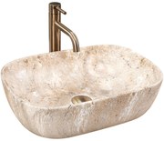 Rea Belinda Savana, umývadlo na dosku 460x330x135 mm, imitácia kameňa, REA-U3323