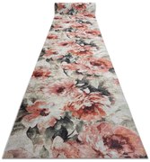 Protišmykový behúň LOTUS BOUQUET 52900 kvety béžový / ružový