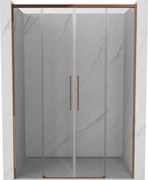Mexen Rox, posuvné sprchové dvere 150 cm, 8mm číre sklo, ružové zlato profil, 8C2-140-002-60-00