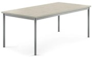 Stôl SONITUS, 1600x800x600 mm, linoleum - šedá, strieborná
