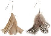 Závesné perie na drôtiku FEATHER DECOR hnedé - viac farieb