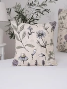 Bavlnená obliečka na vankúšik Renforcé 40 × 40 cm – Herbár béžový