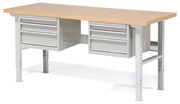 Dielenský stôl Robust so 6 zásuvkami, 2000x800 mm