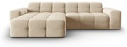 Béžová zamatová rohová pohovka (ľavý roh) Kendal - Micadoni Home