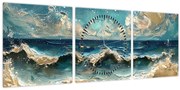 Obraz - Maľba mora (s hodinami) (90x30 cm)