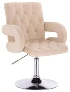 LuxuryForm DESIGN Stolička BOSTON VELUR na striebornom tanieri - krémová