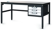 Antistatický dielenský ESD stôl, 3 zásuvkový box na náradie, 1600x800x745-985 mm
