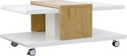 XXXLutz KONFERENČNÝ STOLÍK, biela, divoký dub, kompozitné drevo, 110/66/45 cm MID.YOU - Stolíky do obývačky - 000528036701