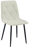 Krémová jedálenská stolička LIBRA s čiernymi nohami