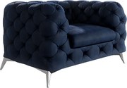 Tmavomodré zamatové kreslo Chelsea – Ropez