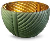 DEKORAČNÁ SKLENENÁ MISKA NADIA1 (01) (FI) 24X16 CM ZELENÁ