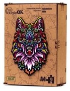 007113 3D drevené puzzle handmade - Vlk A4