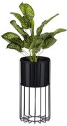 Kovový kvetináč LOFT 42x20 cm čierna