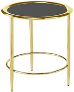 Konferenčný Stolík Gc7465 48x48x53 Mosadz/Čierna Sklo