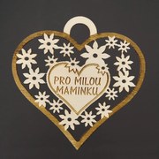 AMADEA Drevené srdce s textom "pre milú mamičku", 7 cm, český výrobok