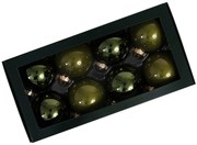 Zelené sklenené vianočné gule 8cm 8ks