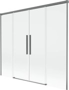 Mexen Rox, 2-krídlová posuvná vaňová zástena 170 x 150 cm, 8mm číre sklo, grafitový profil, 8C9-170-002-95-00