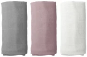 Sada 3ks bavlnených plienok PREMIUM, Dusty pink