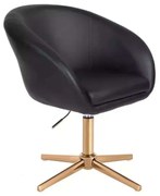 LuxuryForm DESIGN Stolička VENICE na zlatom kríži - čierna