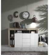 Komoda LENOR bela/rjava