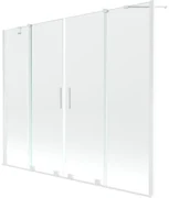 Mexen Velar Duo vaňová zástena dvojkrídlová Posuvný 170 x 150 cm, Priehľadné, Biela - 896-170-000-02-20