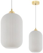 Závesné svietidlo Riffle 4, 1x biele sklenené tienidlo, g