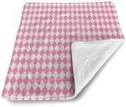 Sablio Deka pre bábätko Ružovo-biele kosoštvorce - 80x100 cm