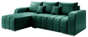 Rozkladacia sedacia súprava, smaragdová, ľavá, PORIMA ROH