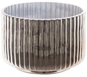 SKLENENÝ SVIETNIK NELA2 (01) (FI) 12X8 CM STRIEBORNÝ