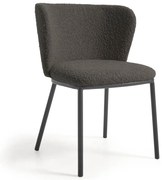 Čierne čalúnené jedálenské kreslo Ciselia – Kave Home