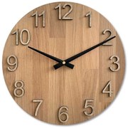 Dubové hodiny na stenu s veľkými číslicami I SENTOP MAS017-3041-hands/black