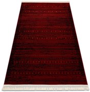 Koberec ORIENT 5820 so strapcami, pruhy / orientálny, bordový / čierny