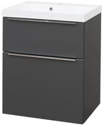 Mereo Mereo, Mailo, kúpeľňová skrinka s umývadlom z liateho mramoru 61 cm, chrómové madlo, MER-CN530M