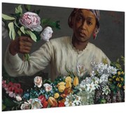 Obraz - Frédéric Bazille, Young Woman with Peonies, reprodukcia (70x50 cm)