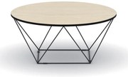 Okrúhly konferenčný stôl WIRE, priemer 105 cm, dub prírodný