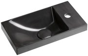 Sapho Sapho, AGOS betónové umývadlo 40x22cm, ľavé/pravé, antracitová lesklá, AS40016