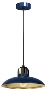 Závesné svietidlo Felix, 1x zlaté/tmavomodré kovové tienidlo, db/g