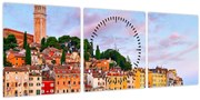 Obraz - Rovinj, Chorvátsko (s hodinami) (90x30 cm)