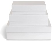Biele kartónové úložné boxy v súprave 3 ks s vekom 42,5x29,5x13 cm Kian Paper Laminate – Bigso