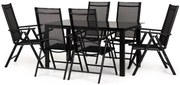 Záhradný jedálenský set 6+1 BestBerg BBGF-53B / čierna